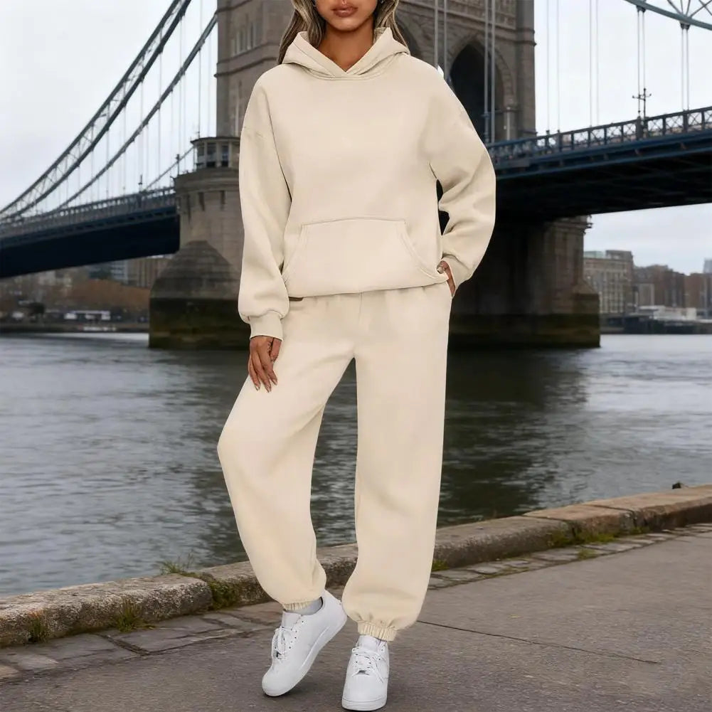 Women's Sets Hoodies Pants 2 Piece Outfits Aesthetic Sportswear Sweatsuit Plus Size Pink Tracksuit