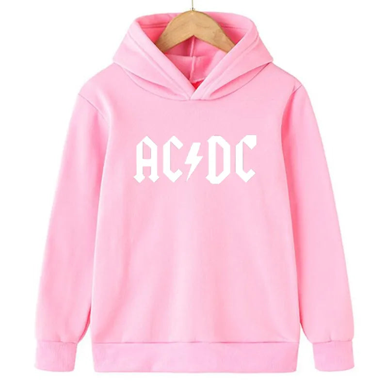 Hip Hop Fashion AC DC Children Hoodies Sweatshirt Autumn Winter Kids Hooded Top Casual Sportswear Boys Girls Hoodie Pullover