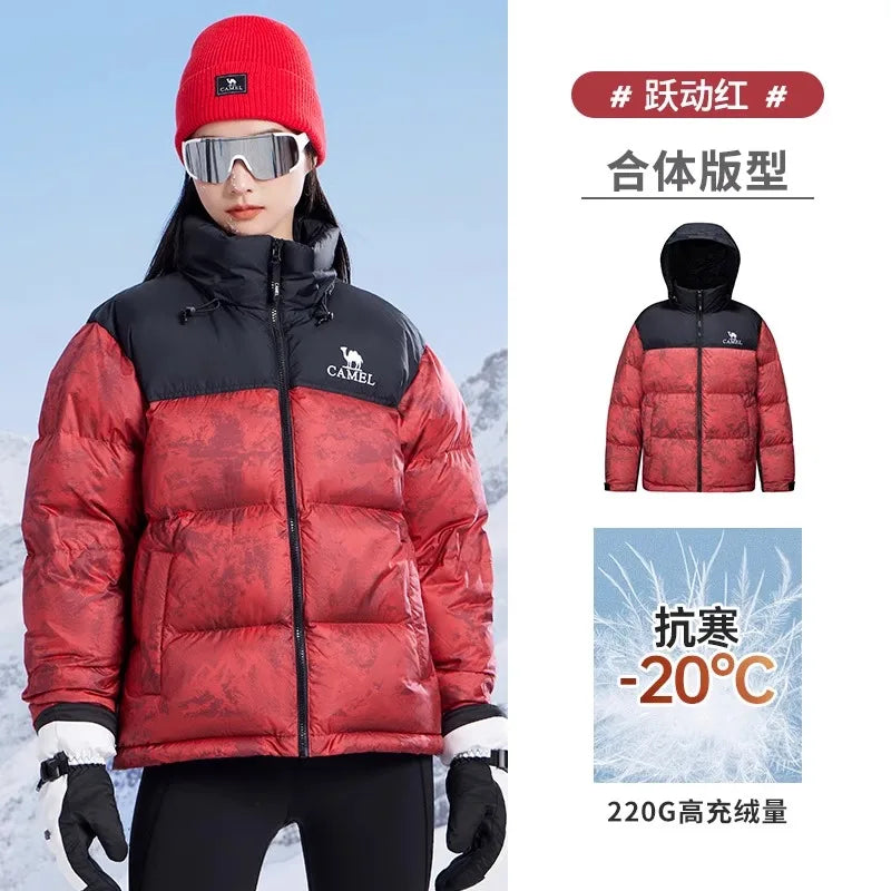 GOLDEN CAMEL Volcano Down Jackets Unisex 2.0 Thickened Waterproof Warm White Duck Puffer Jacket for Men and Women Winter Clothes