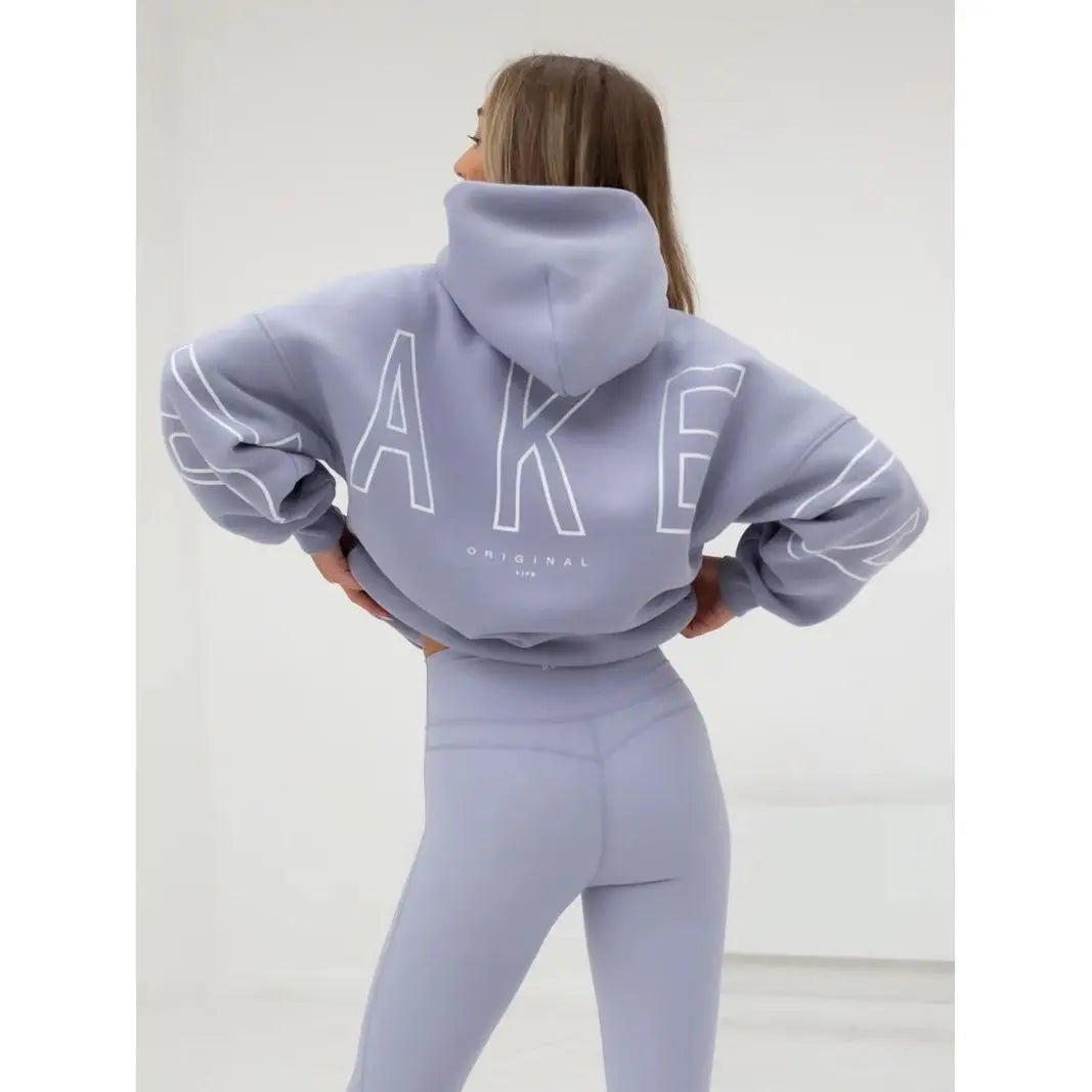 European American Fashion Printed Hooded Hip Hop Sweatshirt 2025 New Cross Border Thickened Versatile Long-sleeved Loose Clothes - ATFH