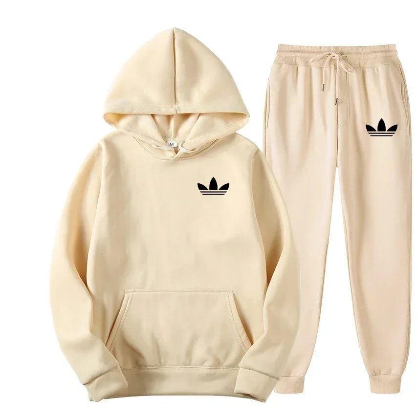 2025 New Men's Fashion Casual Tracksuits Outdoor Jogging Hooded Sets Sports Luxury Hoodie + Pants Suit Clothing - ATFH