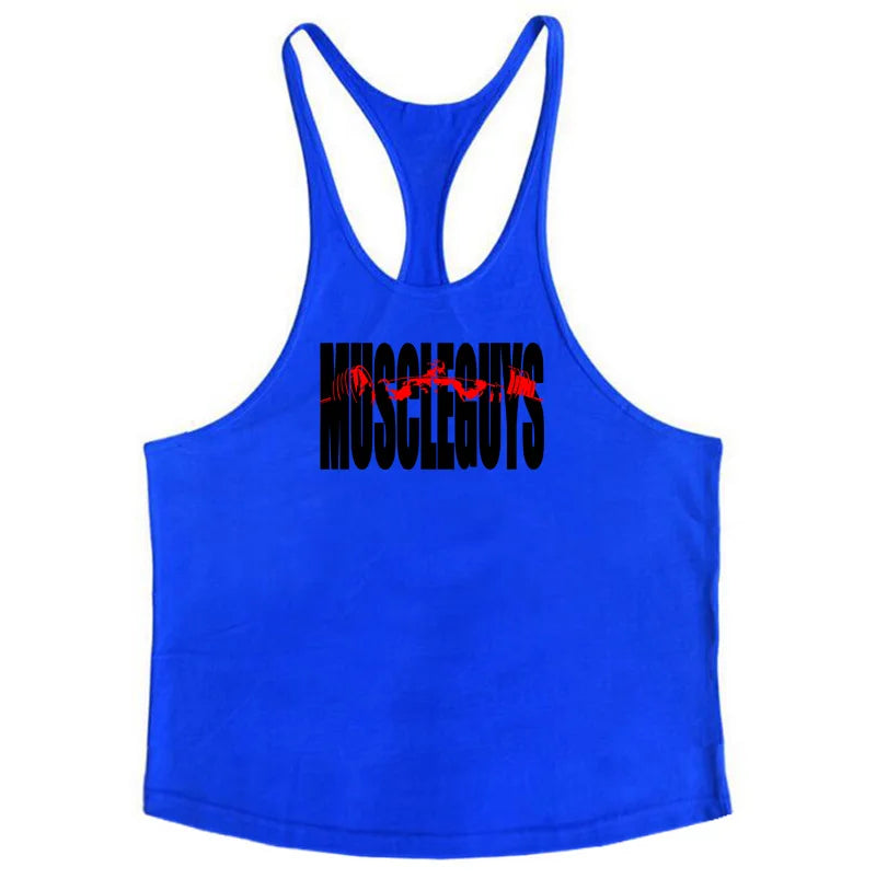 Mens Summer Sport Cotton Loose Stringer Singlet Sexy Casual vest Fitness Workout sleeveless Tank Top for Bodybuilding Training