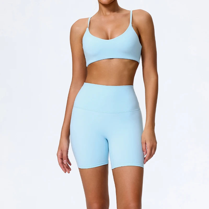 Ctenkevet Summer Women 2Pcs Sleeveless Sports Set Female Gym Two-piece Yoga Set High Waist Breathable legging Sportswear Women - ATFH