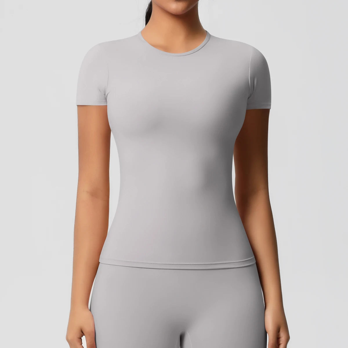 Workout Dry Fit Breathable High Elastic Sports Top Gym Fitness Wear T-shirt Women Casual Outdoor Top - ATFH