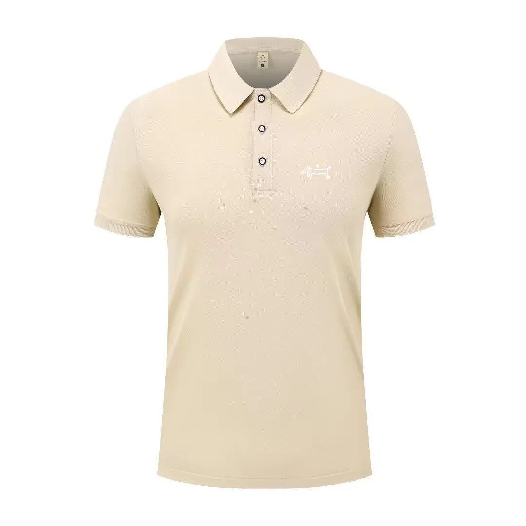 High end luxury men's new T-shirt collar button letter print European style summer hot selling casual sports men's clothing