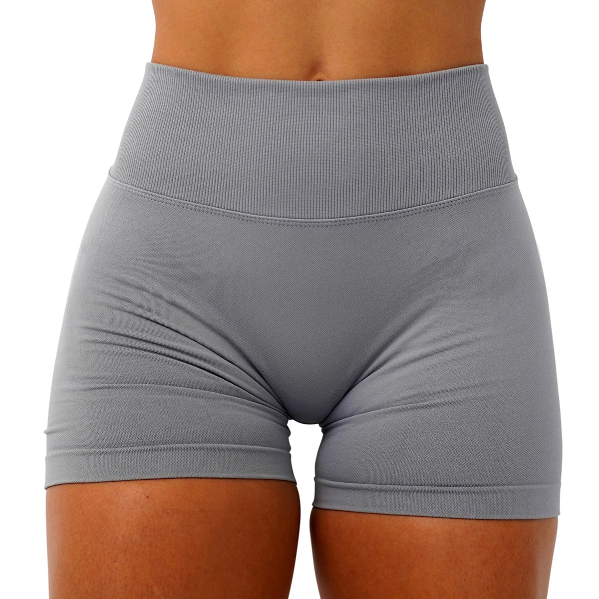 Seamless Workout Shorts for Women, V-Waistband Tight Fit Shorts, 3-Inch Yoga Running Shorts Tahsi Fashion House