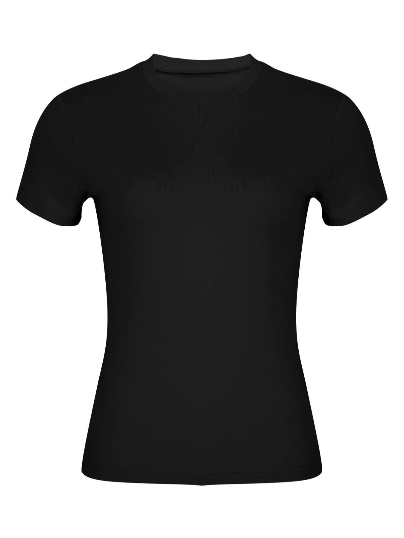 Women's Slim Fit Casual T-Shirt Black - ATFH