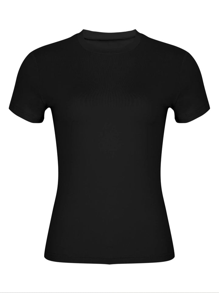 Women's Slim Fit Casual T-Shirt Black - ATFH