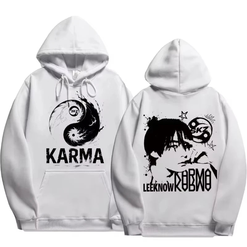 KPOP's fourth album KARMA printed men's hoodie FELIX HAN BANGCHAN CHANGBIN HYUNJIN LEE fashion hoodie