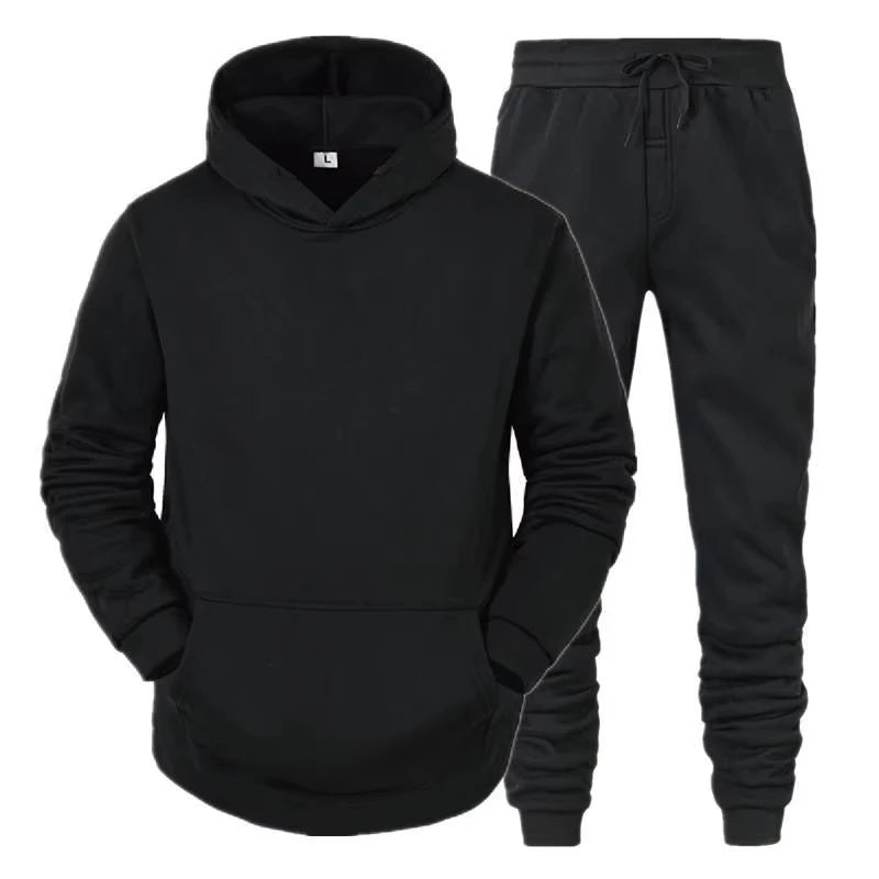 Winter Brand Men's Tracksuit Eco Soft Long Sleeve Pullover Joggers 2pcs Set Fitness Running Suits Sportswear Male - ATFH