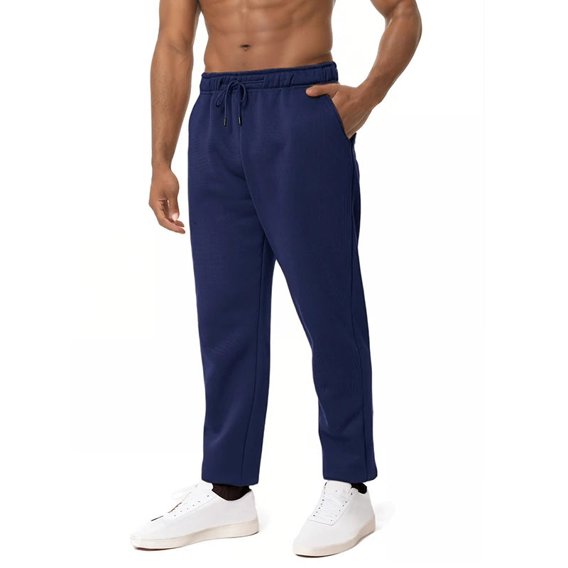 Mens Casual Pants Autumn Winter Fleece Sweatpants Men Running Jogger Sports Gym Trousers Fashion Solid Color Workout Long Pants