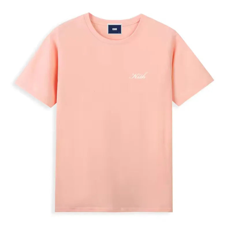 Hot sales Men Women Pure Cotton Embroidery T-Shirt Short Sleeve Tees Simple Solid Fashion Brand Exports Japan style ATFH