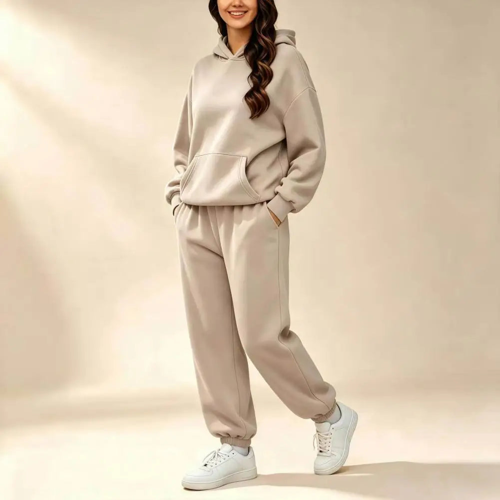 Women's Two Piece Tracksuit Set Long Sleeve Hoodie & High Waisted Joggers Sweatpants Sportswear Matching Outfit for Spring