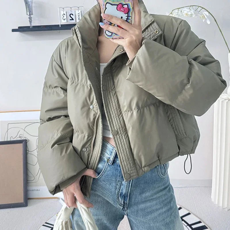 Women's clothing 2024 new autumn and winter style loose small cotton coat jacket  short  thickened  winter