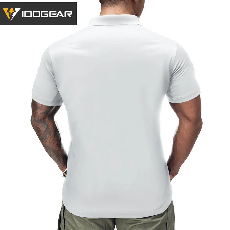 IDOGEAR Tactical Shirt Short Sleeve Quick Dry Golf Shirts Regular Fit T-Shirt with Moisture-Wicking 3113