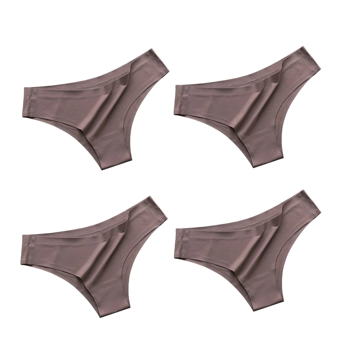 4Pcs/Set Women Ice Silk Panties Low Rise Briefs Soft Brazilian Panties Smooth Underwear Stretch Underpants Sexy Lingerie M-XL