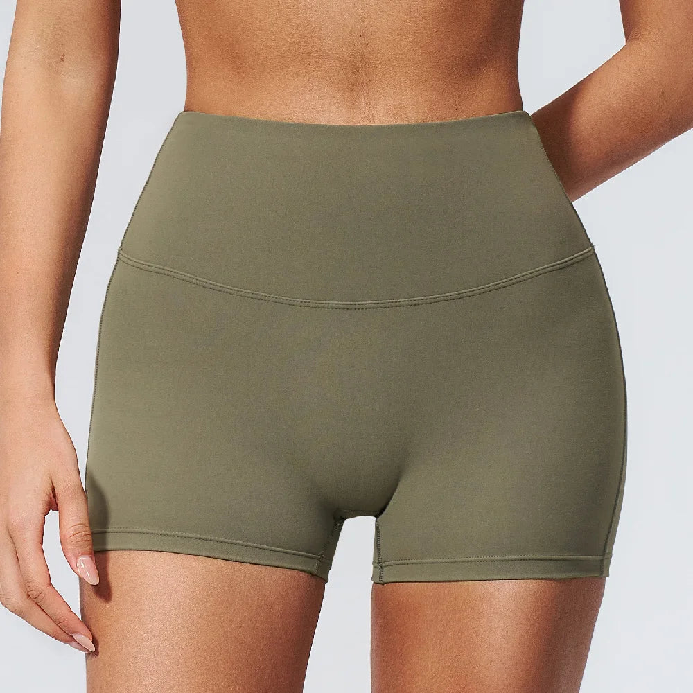 Women High Waist Sports Yoga Shorts Slim Fit Butt Lift Fitness Cycling Shirts Running Sports Shorts Female Workout Short Tights