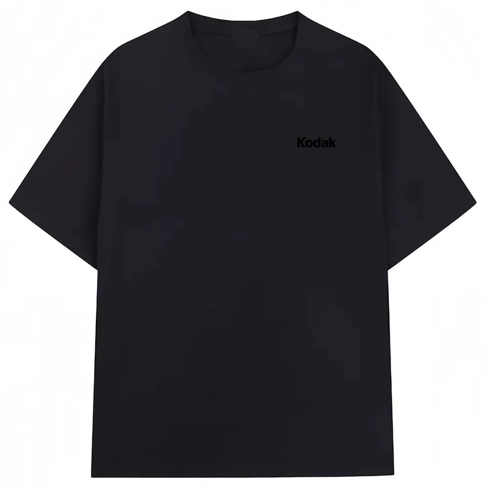 Kodak Mini Logo T-Shirt, Cream Beige Small Print Tee, Cotton Crewneck for Men & Women Retro Casual Streetwear ATFH