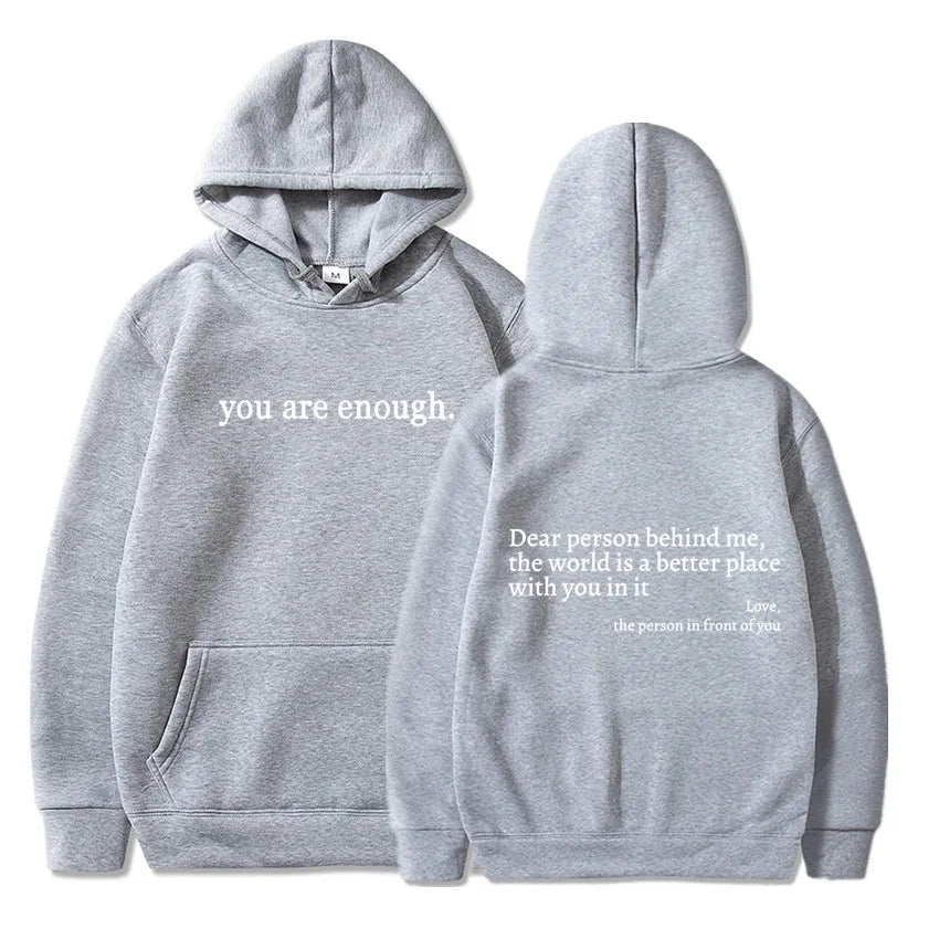Dear Person Behind Me Men's Kangaroo Pocket Hoodie Classic Retro Women's Back Text Hoodie Neutral Fashion Hoodie Autumn Winter