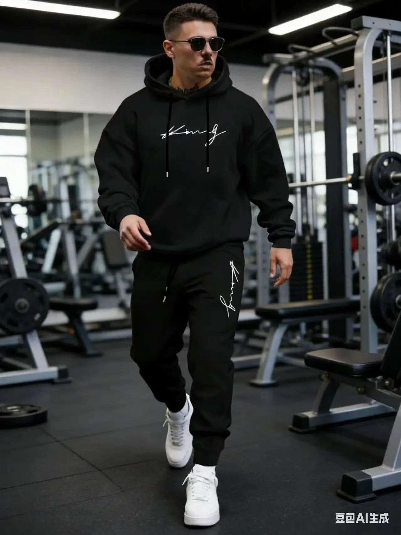 2026 Spring and autumn two-piece men's drawstring women's sports set hooded set quality comfortable casual pullover fashion - ATFH