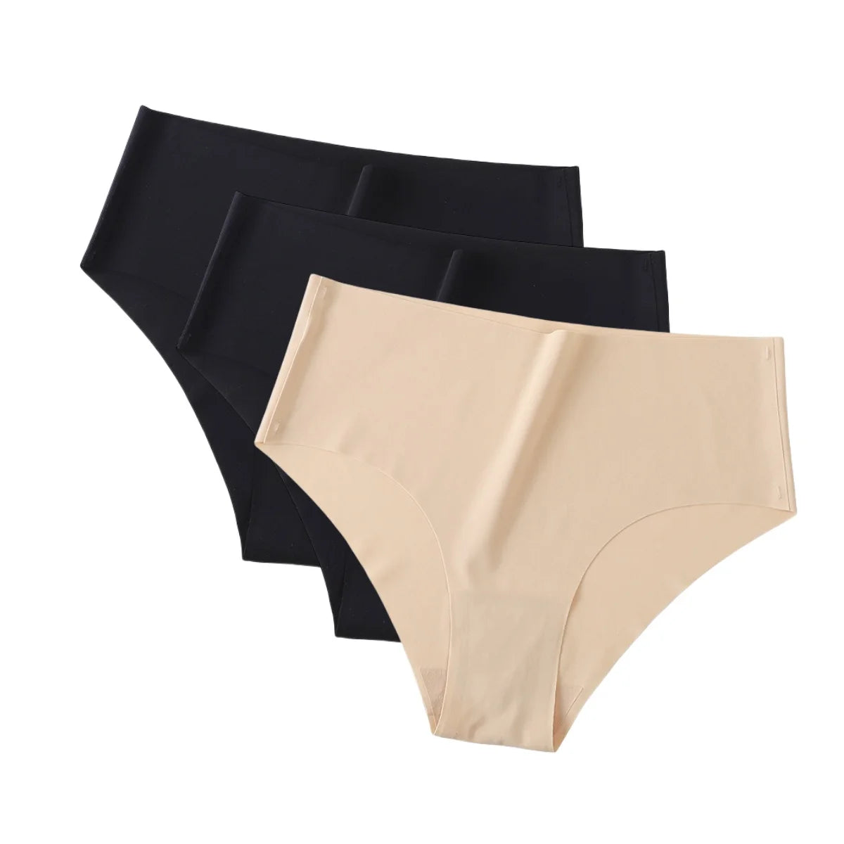 3Pcs/Set Ice Silk Panties Women High Waist Seamless Briefs Breathable Invisible Underwear Soft Stretch Sexy Lingerie XS-XL Panty