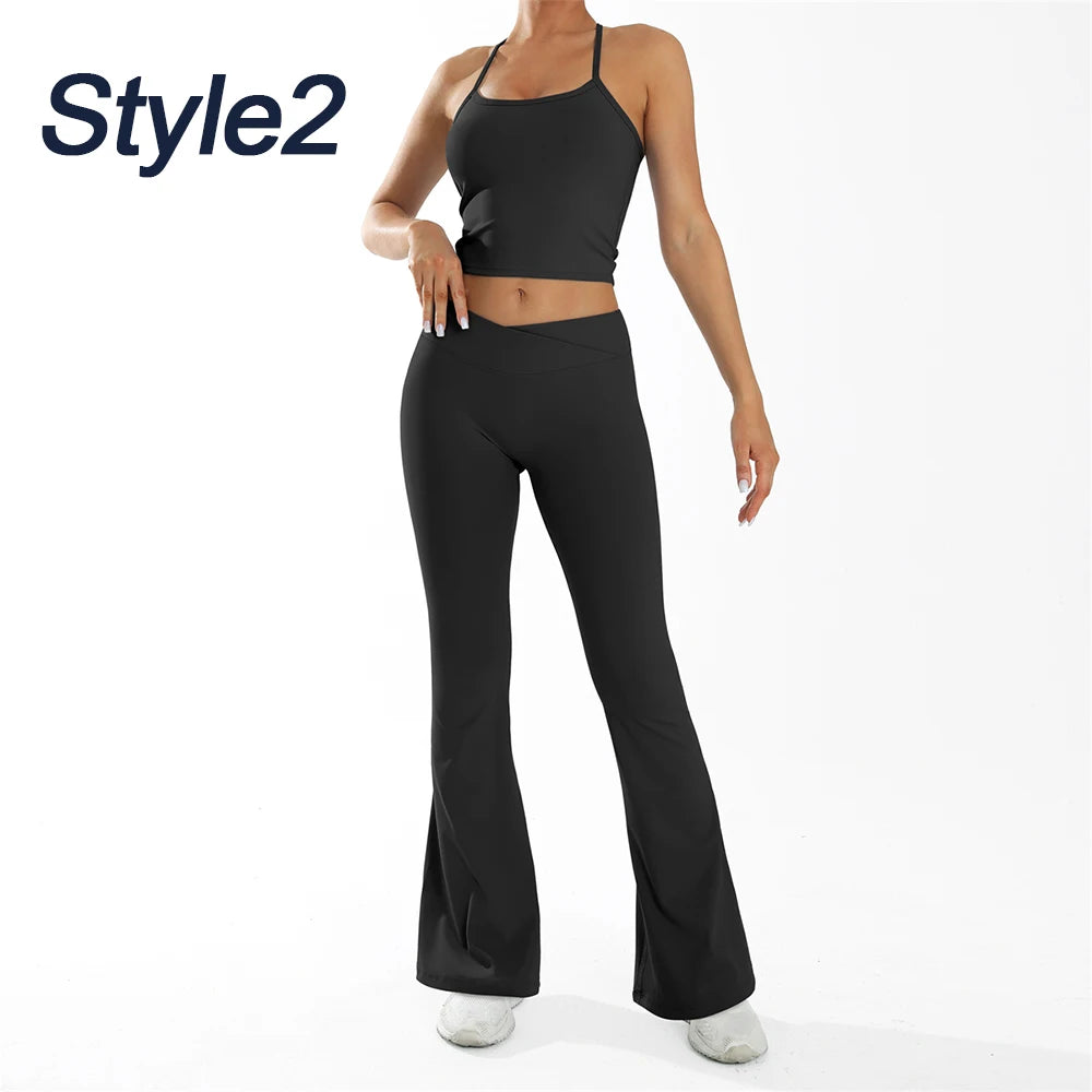 Sport Bra Gym Leggings Set Women's Tracksuit Yoga Clothing Dance Sport Set Female Training Suit for Fitness - ATFH