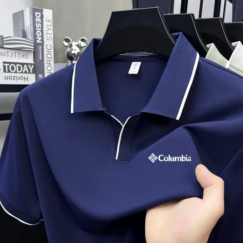 Luxury Quality Men's Original Letter Print Polo Shirt New Solid Color Lapel Short Sleeved T-shirt Business Casual Men's Clothing