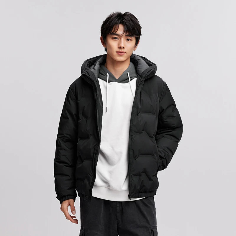 Semir Down Jacket Men 2026 New Waterproof Hooded Outerwear Winter Clothing Solid Color Versatile Thick Down Coat For Man