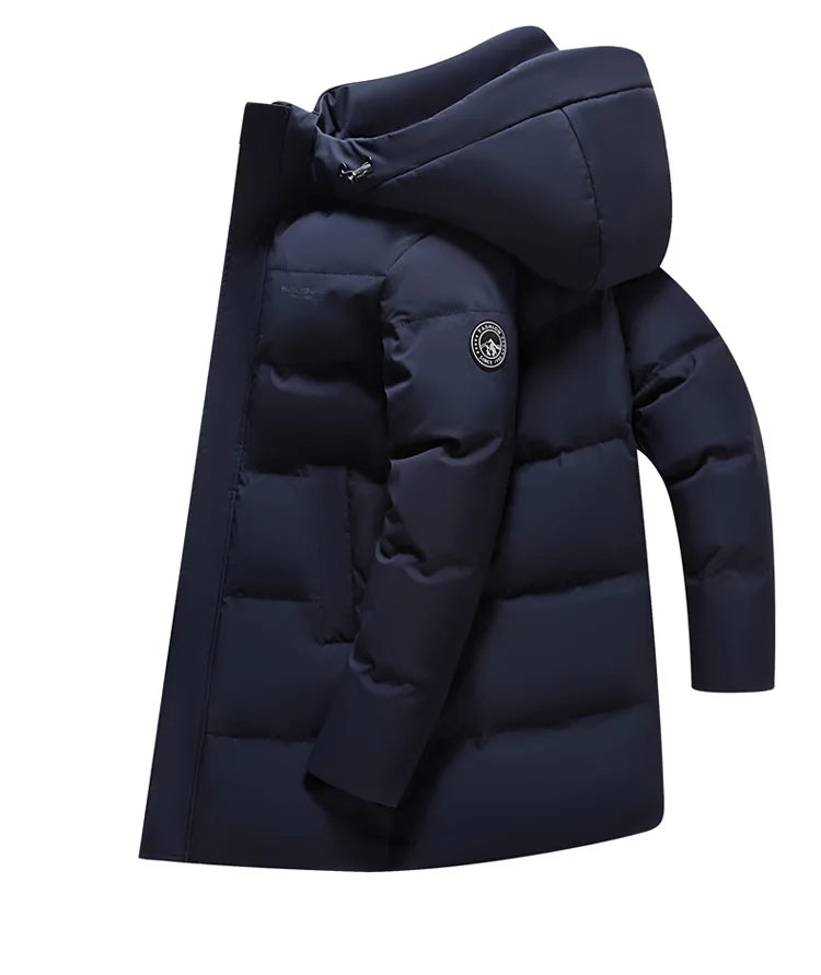 Men's Winter Down Jacket Coats Parka Clothes Warm Hooded Puffer Jacket Brand Luxury Padding Thick Short Padded Jacket HWY288