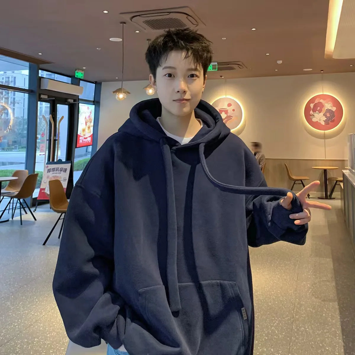 2025 Men's Casual Hoodies Women's Fleece Warm Hoodies Spring Autumn Pullovers Fashion Black Multiple Colour Oversized Sweatshirt - ATFH
