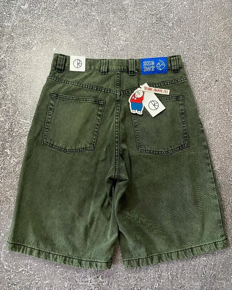 Big Boy Baggy Shorts New Harajuku Hip Hop Cartoon Graphic Embroider  Retro Denim Shorts Y2k Gym Basketball Shorts Women Clothing ATFH