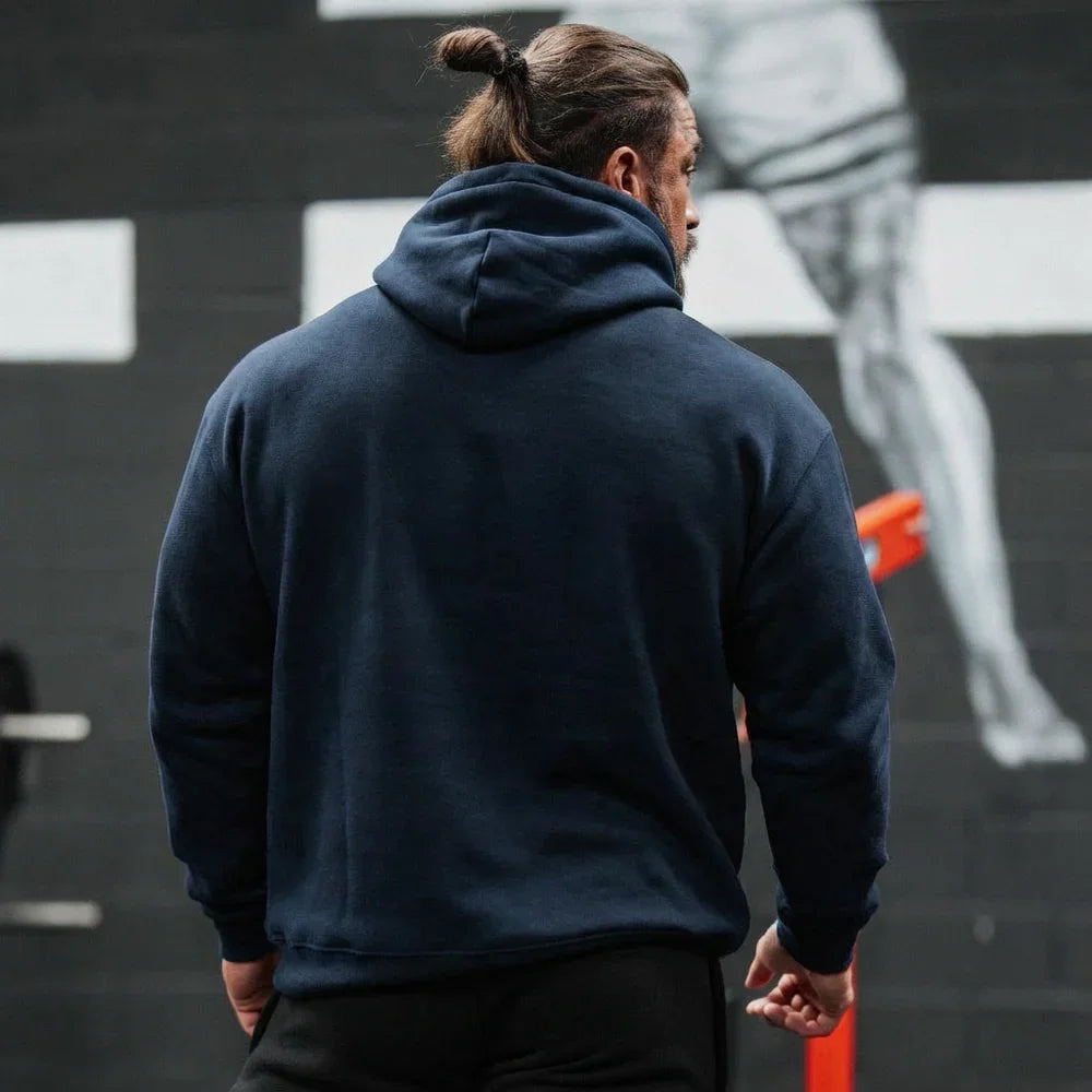 SILVERBACK Ventis Heavy Weight Oversized Pull Hoodie Sweatshirts Fashion Fitness Training Loose Print Heavyweight Men Hoodies - ATFH