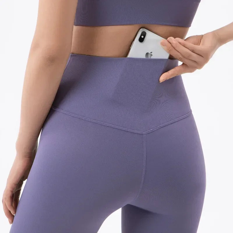 New 35 Colors Naked Feeling Yoga Pants High Waist Seamless Leggings Sport Women Fitness Gym Leggings With Pocket - ATFH