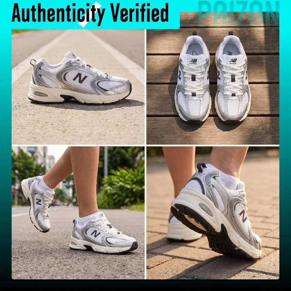New Balance NB 530 Comfortable And Lightweight Fabric Breathable Low top Training Running Shoes Unisex White Silver U530ESA