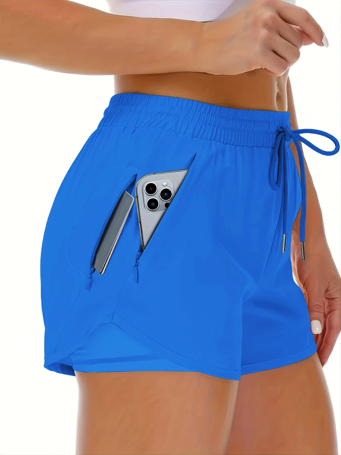 Women's athletic shorts, running, yoga, two-piece design, anti-exposure shorts, fitness, elastic, slimming leggings Tahsi Fashion House