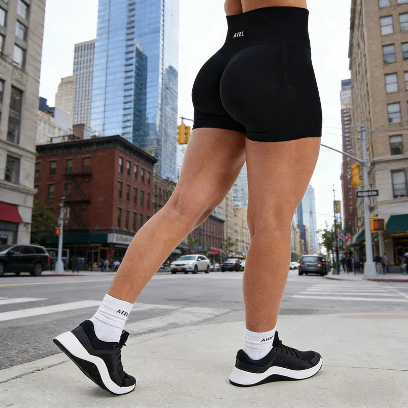 Fashion Shorts Low Waist Seamless Yoga Shorts Scrunch Bum Gym Shorts Women Workout Biker Stretch Fitness Shorts Tahsi Fashion House