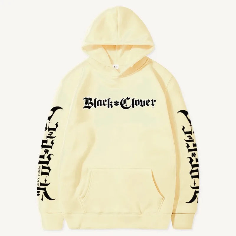 Anime Black Clover Letter Printed Hooded Men Women Manga Hoodies Long Sleeve Prevalent Streetwear Harajuku Unisex Sweatshirt - ATFH