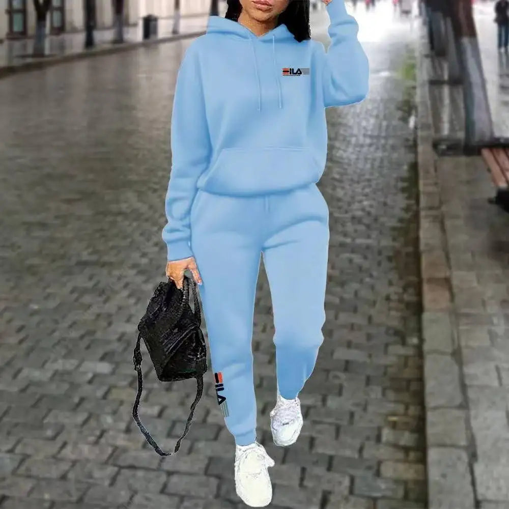 Women's Tracksuit Hoodies Trousers 2PCS Suit Winter Sports Jogging Outfits Fashion Street Designer Clothes for Women Pants Set