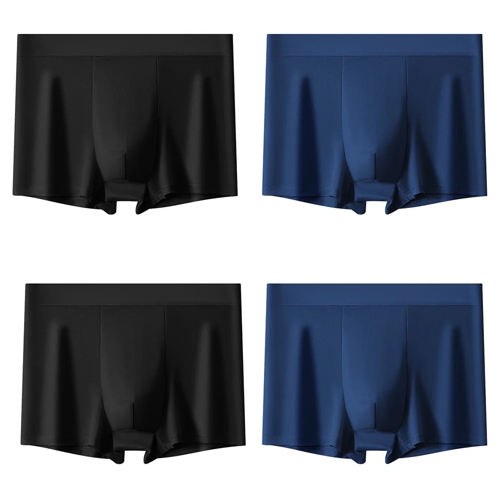 4Pcs Plus Size Underwear Men Sporty Boxers Youth Boxer Shorts Comfortable Breathable Flat Pants Men's Square Panties Briefs Gift