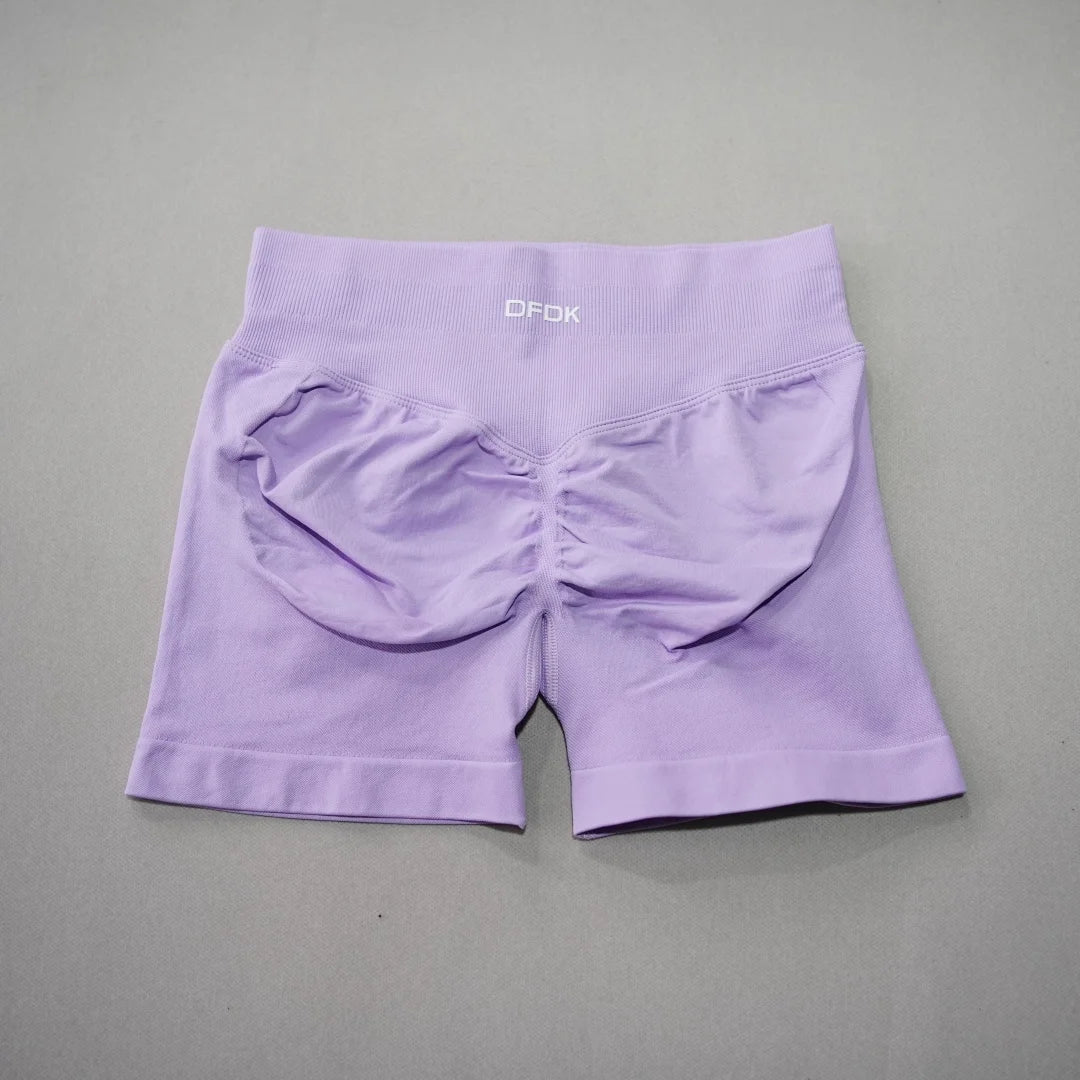 DFDK Women High Rise Scrunch Booty Shorts Seamless Push Up Shaping Squat Proof Anti Rolling Fitness Gym Athletic Running Yoga