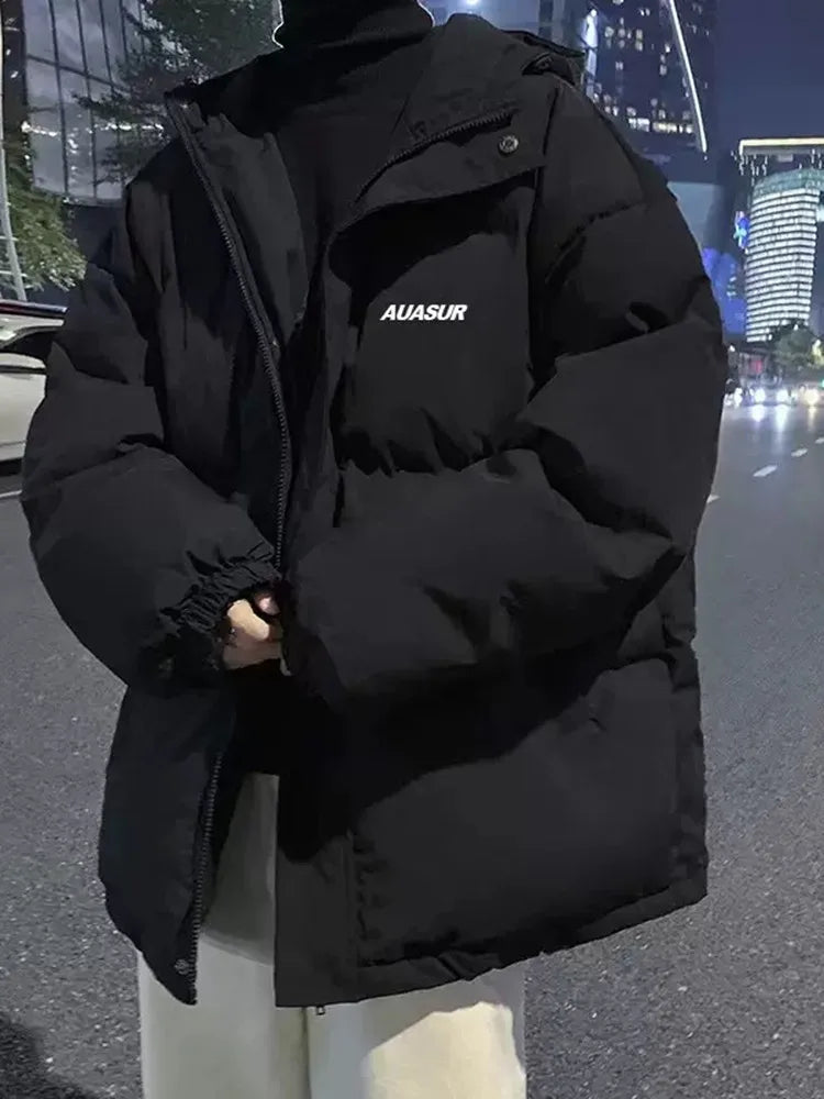 Winter Fashion Trend Windproof Thick Warm Cotton Jacket For Men's Casual Loose Sports Plus Large Size High-Quality Hooded Jacket
