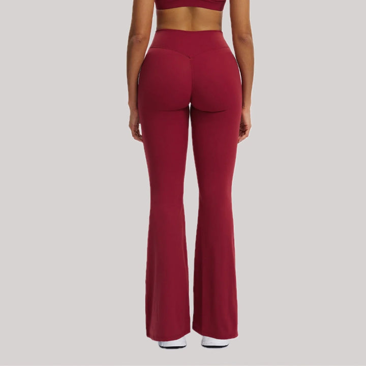Yoga Pants Bell-bottoms Women Running Pants High Waisted Foldable Fitness Workout Leggings Hip Lifting Gym Push Up Sports Pants ATFH