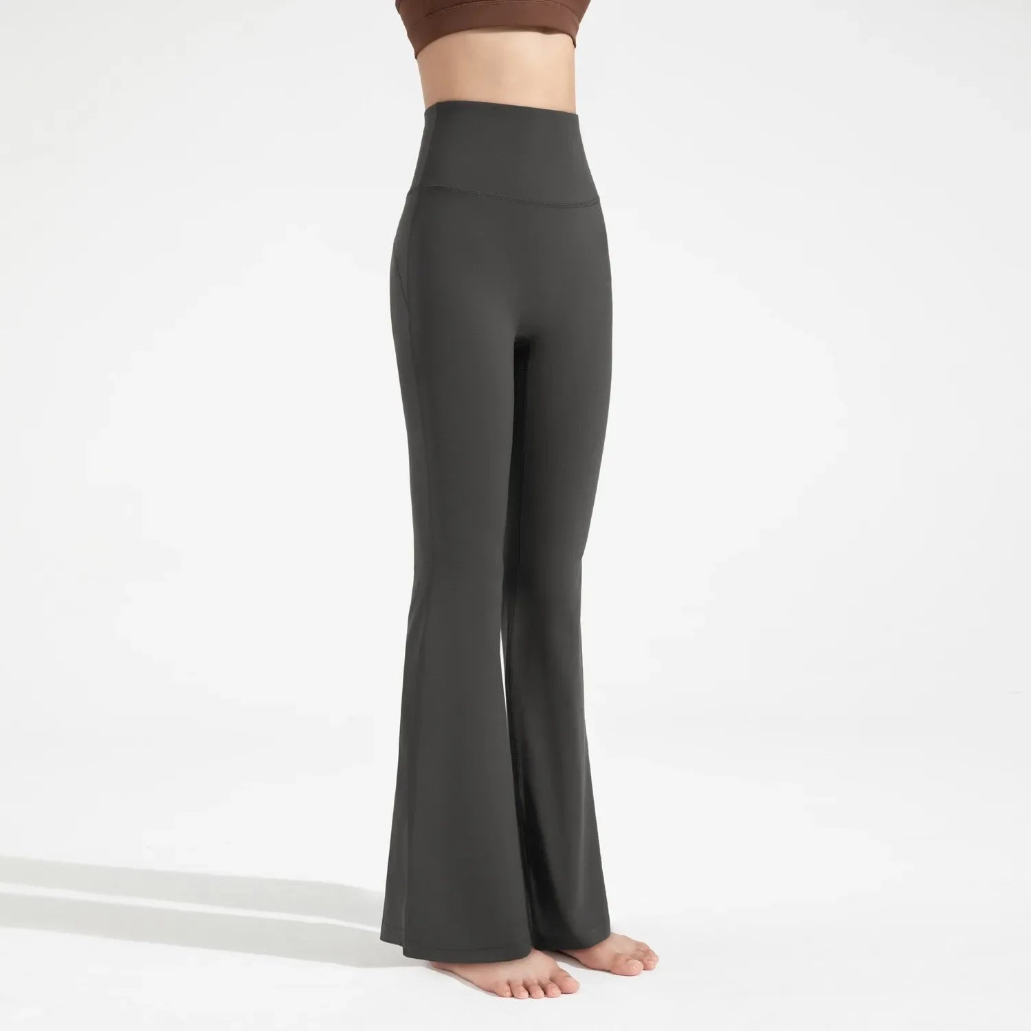 High-Waisted Flared Pants Elastic Waist Cinching Hip-Lifting Leggings Casual Yoga Pan for All-Season Exercise and Outdoor Wear ATFH