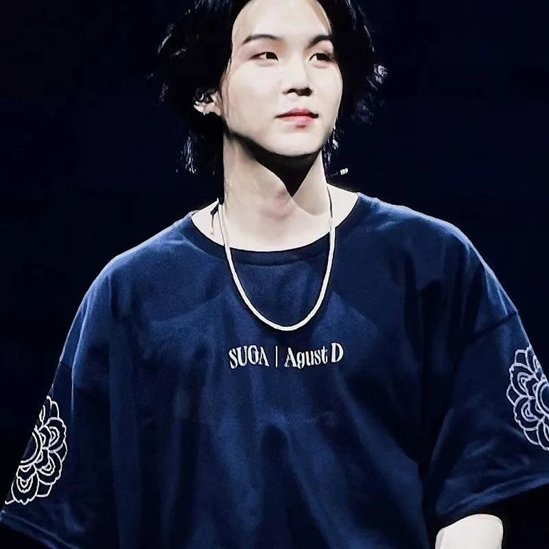 Fashion T-shirt Kpop suga Agust D D-DAY print T-shirt  casual sports short sleeves for fan gifts ATFH