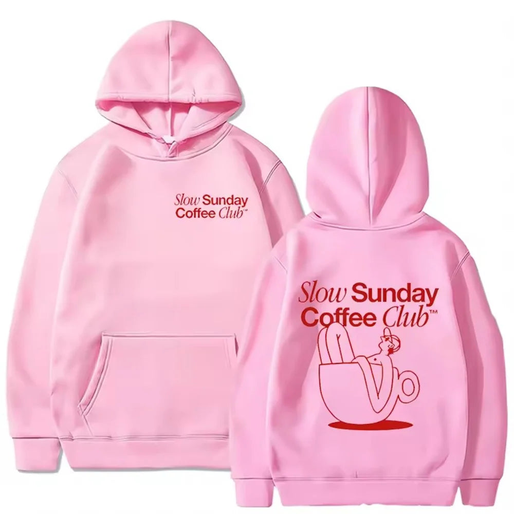 2025 New Sunday Coffee Club Hoodie Funny Men's Hoodie Harajuku Unisex Street Wear Fleece Pullover Sweatshirt - ATFH
