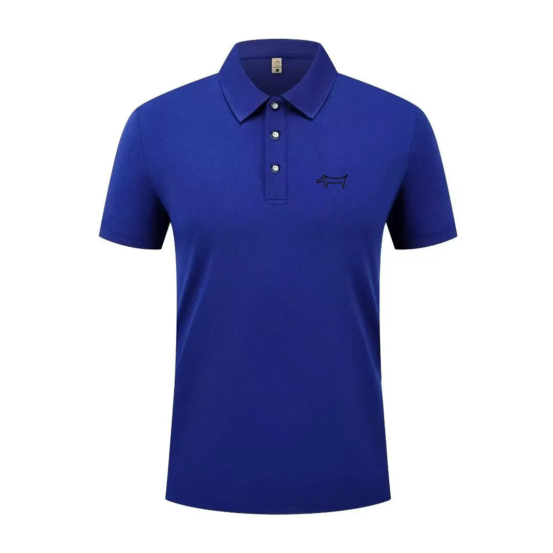 High end luxury men's new T-shirt collar button letter print European style summer hot selling casual sports men's clothing