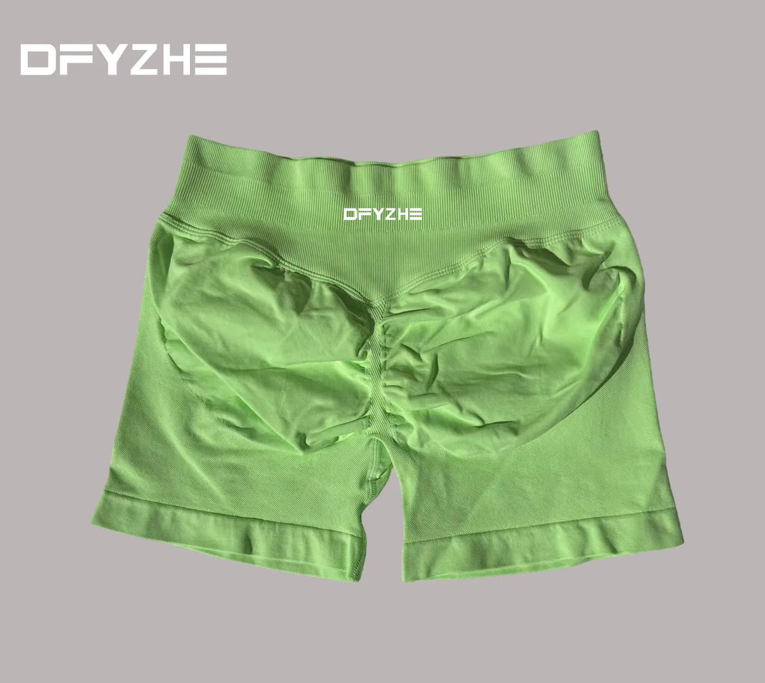 DFYZHE Women's Impact Shorts 4.5" – Seamless High Waist Ribbed Workout Shorts for Yoga Cycling & Fitness Tahsi Fashion House