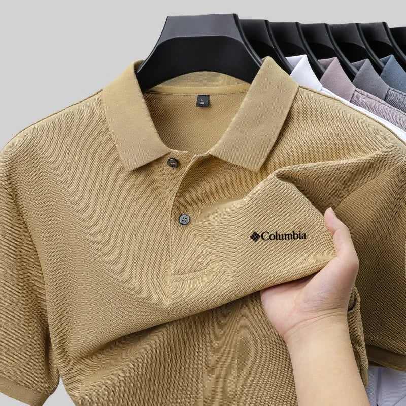 Men's short sleeved polo shirt, brand new, fashionable, comfortable, business casual style with buttons, breathable
