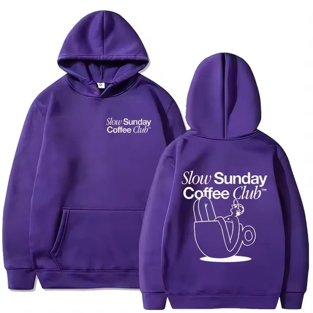 2025 New Sunday Coffee Club Hoodie Funny Men's Hoodie Harajuku Unisex Street Wear Fleece Pullover Sweatshirt - ATFH