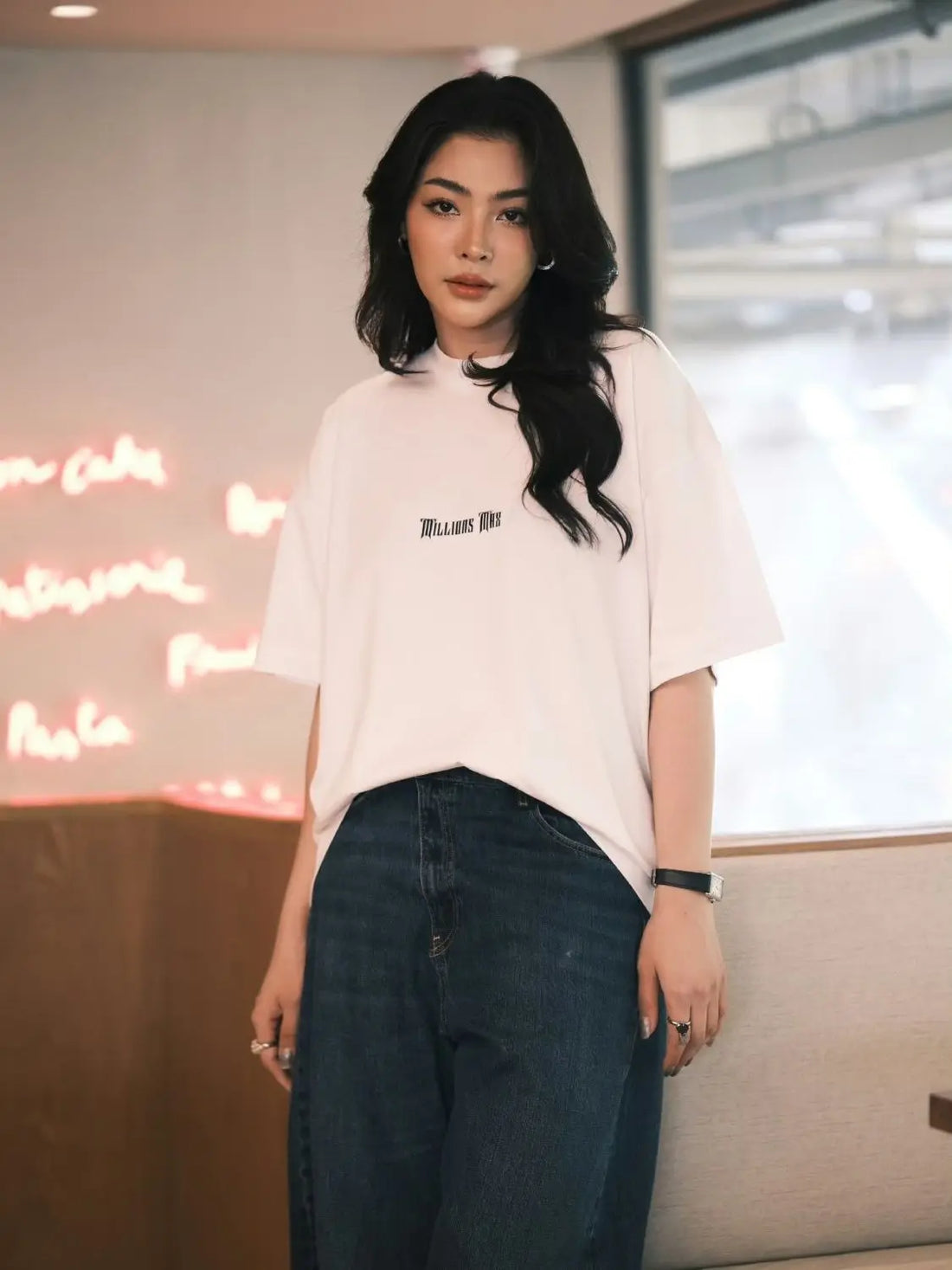 Love Filling Blank FayeYokoFaye Malisorn Same Millionsmax Letter Printed Short Sleeved T-shirt Made of Pure Cotton Breathable - ATFH